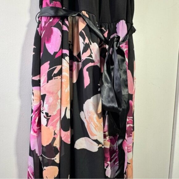Laura Plus Floral Maxi Dress Satin Belt with Pockets Size 22 - Picture 5 of 10